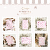 Pink Mediteranean Bow Gingham Lemons Wedding Dankeskarte