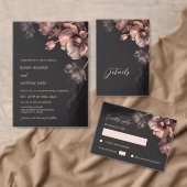 Pink Metallic Black Floral RSVP Karte (Personalisiere diese Kollektion eines unabhängigen Creators.)