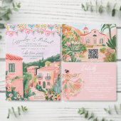 Pink Mexico Destination Wedding Einladung (Personalisiere diese Kollektion eines unabhängigen Creators.)