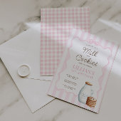 Milch und Cookies Rosa Geburtstagsparty Einladung