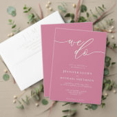 Calligraphy Simple Wedding Pink Tone All In One Einladung (Personalisieren Sie die Kollektion dieses unabhängigen Creators. Test)