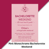 Modern Minimalist Bachelorette Weekend | Pink  Einladung
