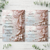 Pink Ornate Pearl and Floral RSVP Card (Personalisiere diese Kollektion eines unabhängigen Creators.)