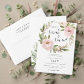 Rosa Pfirsichfarben Elegante Hochzeit Save The Date (Personalisieren Sie die Kollektion dieses unabhängigen Creators. Test)