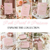 Rosa Perlen und Prosecco Willkommensschild Sockelschild
