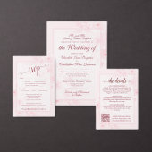 Pink Boho Chic Peonies Budget Wedding Program (Personalisiere diese Kollektion eines unabhängigen Creators.)