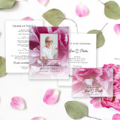 Pink Peony Blume Beerdigung Service Programm