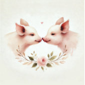 Rosa Schweine Snout bis Snout Rustikale Hochzeit Serviette