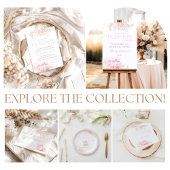 Pink Pumpkin Girl Floral Bow Baby Dusche Willkomme Poster