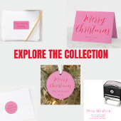 Moderne elegante Skripte Frohe Weihnachten Rosa Ro Ornament