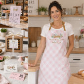 Rosa Gingham Nudelholz Bäckerei  Schürze