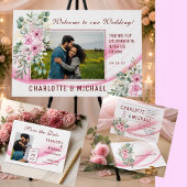 Pink Wave & Floral Wedding Bly Band
