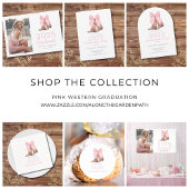 Rosa Western 2025 Abschluss Runder Aufkleber