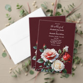 Dunkelrosa Hübsche rote Rosen Blumenhochzeit Save The Date (Personalisieren Sie die Kollektion dieses unabhängigen Creators. Test)
