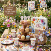 Farbige Wildblumen-Geburtstag  Große Geschenktüte