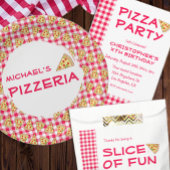 Pizza Party Kids Birthday Wandteppich