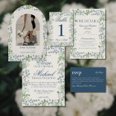 Whimsical Floral Watercolor Photo Save the Date Einladung