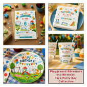 Spielplatz-Abenteuer 6. Geburtstags-Parkparty Button