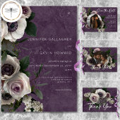 Plum Lila Elegante Flora Modernes Hochzeitsfest Fo Save The Date