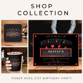 Poker Aces Red & Black 21. Geburtstag Party Schnapsglas