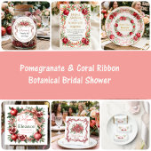 Fall Garden Pomegranate Bridal Shower Einladung