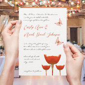 Orange Poppy & Bumble Bee Wedding Einladung