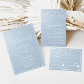 Staubblaue romantische Hochzeit Tischnummer