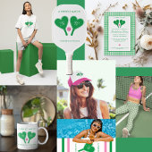 Grüne und rosa Pickleball-Engagement-Partei Einladung