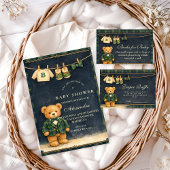 Preppy Teddy Bear Plaid Baby Shower Einladung