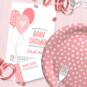 Hübsch-rosa Balloons Einladung