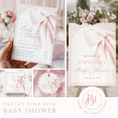 Pink Bow Elegant Baby Dusche Einladung