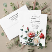 Dunkelrosa Hübsche rote Rosen Blumenhochzeit Save The Date (Personalisieren Sie die Kollektion dieses unabhängigen Creators. Test)