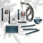 Elegant Blue & Gold Beruflich Notary Public Visitenkarte