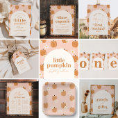 Orangefarbene Karierte Pumpkin Geburt Wasser Flasc Wasserflaschenetikett