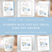 Pumpkin Blue Truck Watercolor Babydusche Pappbecher