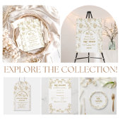 Pumpkin Toile Floral Neutral Baby Dusche individue Poster