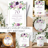 Elegant Lila | Violet Floral Geburtstag Dankeskarte