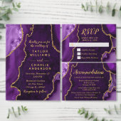 Purple and Gold Agate Wedding Program Programm (Personalisiere diese Kollektion eines unabhängigen Creators.)