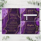 Purple and Gold Agate Wedding Program Fächer (Personalisiere diese Kollektion eines unabhängigen Creators.)