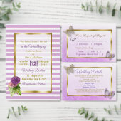 Lila Einladungen zu Petunias und Goldhochzeiten (Personalisiere diese Kollektion eines unabhängigen Creators.)