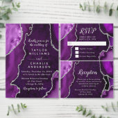 Purple and Silver Agate Wedding Seating Chart Poster (Personalisiere diese Kollektion eines unabhängigen Creators.)
