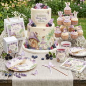 Lila Fairy First Berry First Geburtstag Pappteller