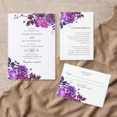 Lila Hochzeitsprogramm. Blumenzeremonie auf Wasser Programm (Personalisiere diese Kollektion eines unabhängigen Creators.)