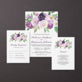 Rustic Purple Floral Wedding Details Begleitkarte (Personalisiere diese Kollektion eines unabhängigen Creators.)