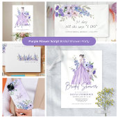 Chic Lila Blume Script Brautparty Guest Notizblock