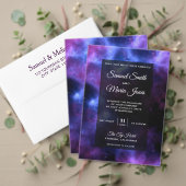 Space Nebula Lila Galaxy Monogram Umschlag Aufkleb Runder Aufkleber (Personalisieren Sie die Kollektion dieses unabhängigen Creators. Test)