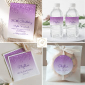 Zwei Foto Lila Driving Glitzer 80. Geburtstag Banner