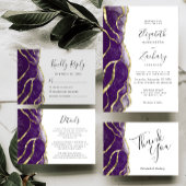 Budget Purple Gold Ink Wedding Save the Date