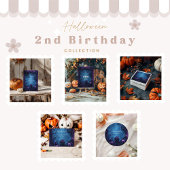 Lila Gothic Spooky 2. Geburtstag Halloween Einladung