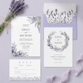 Lila Lavendel Rustikale Hochzeit Dankeskarte